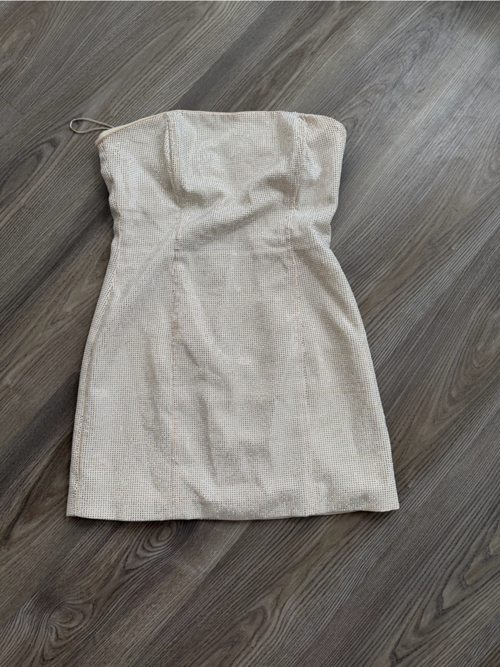Astr Strapless Sequin Mini Dress in Champagne